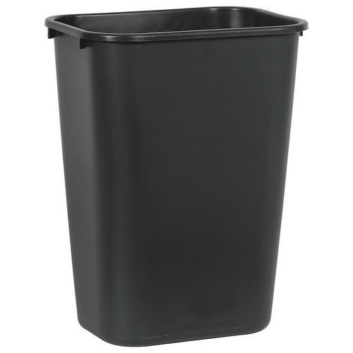 Black rectangular under-desk wastebasket - 39 l - Rubbermaid