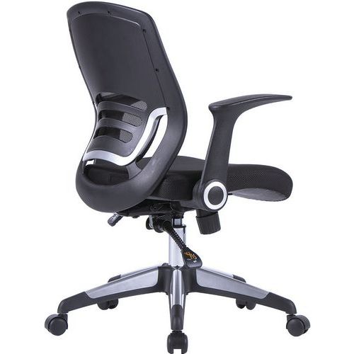 Mesh Office Operator Chair & Folding Arms Graphite Eliza Tinsley