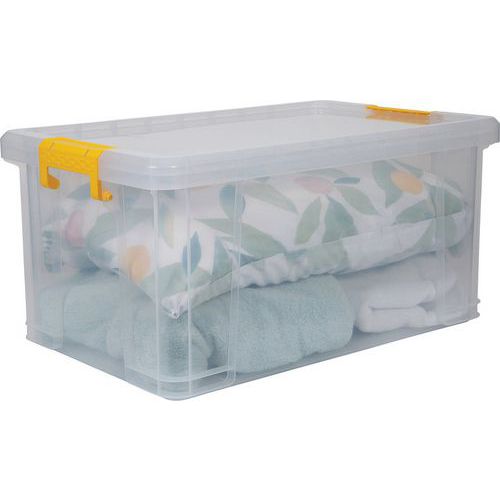 Strata Stackmaster Clear Plastic Storage Box - 35+70L - Stackable